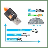 WiFi Adapter 600Mbps Dual-Band 2.4G/5G Hz Mini Wireless WiFi Dongle Adapter For Desktop&Laptop