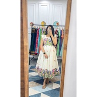 READYSTOCK✨{DIWALI COLLECTION }Summer Garden Off-White Dress 💐 Maska Cotton | Elegant Chain Stitch E