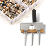 100pcs Mini Vertical Micro Slide Switch 2 Position 3 Pin Terminal 1p2t SPDT On/Off Switches SS-12D00