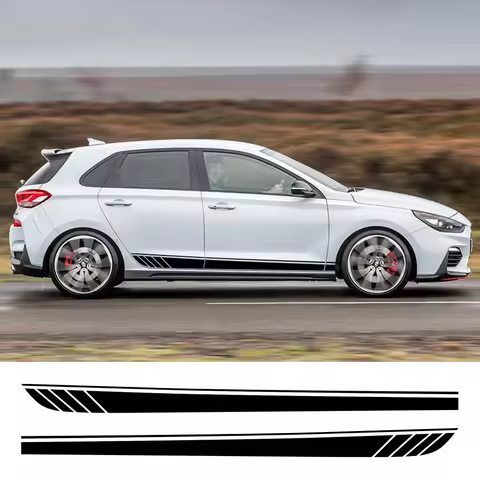 2Pcs Car Decals For Hyundai i30 I30N N-Line GDI MK3 Racing Sport Stripe Style Side Door Vinyl Sticke
