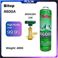 400G Bitop R600A R600 R-600A Refrigerator Fridge Refrigerant/Car Aircond Air Cond Conditioner Refill