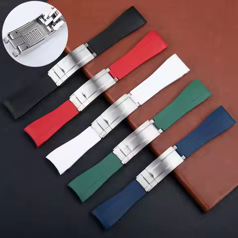 FKM Fluoro Rubber Watchband 22mm For Rolex Strap For 44mm Deepsea 136660 136668LB SEA-DWELLER 126660