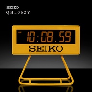 Velashop นาฬิกาปลุก นาฬิกาตั้งโต๊ะ ไซโก้ SEIKO รุ่น Mini Time Keeper สีเหลือง QHL062Y QHL062