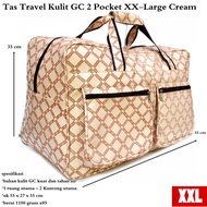 Clothes Bag / Leather Travel Bag G 2 Pocket XX-Large cream