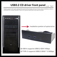 TECHCHIP-USB Front Panel for PC 2 Port USB 3.2 GEN1 5Gbps + 1 Port TYPE-C 10Gbps/20Gbps Hub for Desk