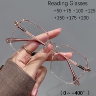0~+400 Anti Radiation Eyeglasses Reading Glasses for Woman with Grade Large Square frame presbyopia 