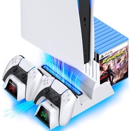 "OIVO PS5 Stand, PS5 Fan with PS5 Charging Station for Sony Playstation 5 /  PS5 Console, PS5 Stand with PS5 Cooler, PS5