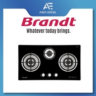 BRANDT TG2283B 80CM 3 BURNER GLASS BUILT-IN GAS HOB