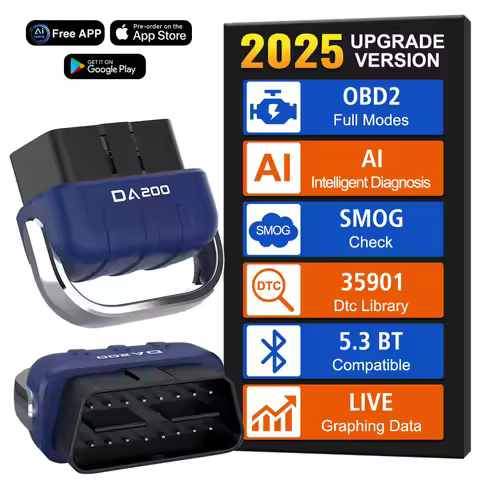 Car Diagnostic Tools Bluetooth-Compatible Fault Code Erase AI OBD 2 Scanner DA200 Car Battery O2 Sen