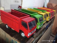 mainan mobil truk kayu miniatur truk kayu - kuning