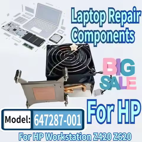 90% New For HP Workstation Z420 Z620 CPU Cooling Fan Assembly 647287-001 5-Pin LGA2011 Server CPU He