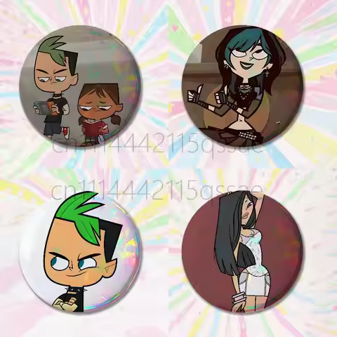 T-Total Drama Island Game 32/44/58mm Handmade Pins Round Brooch Badge Backpacks Clothes Jewelry Gift