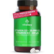 Vitabay D3 K2 Dose 20000 – 180 dan Tablet D3 K2 yang Dose – D 20000 Dose D3K2 D3 20000 Dose D K2 D3
