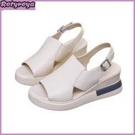 1 Pair Women Sandals Fine Stitch Comfortable Polyurethane Platform Wedge High Heel Sandals for Work