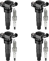 BDFHYK Ignition Coils UF611 and Iridium Spark Plug XP6203 Compatible with Hyundai Equus Genesis Sona