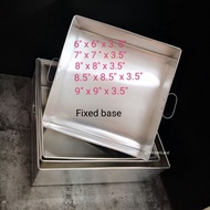 3.5" Tinggi Loyang Petak  Cake Mould/ Loyang 4 segi CakeTin Fixed Base