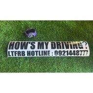 LTFRB How's my Driving Decals Vinyl Cutout Stickers.