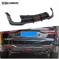 Carbon Fiber Rear Bumper Diffuser Lip With LED for Audi A5 Sline S5 Sport 2021 Car Diffuser Guard Bo
