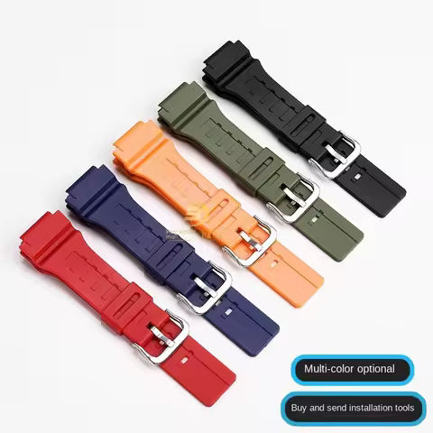 18mm Waterproof Silicone Rubber Belt For Casio WS-1400H/1300/1500 W-737H AE1500 resin silicone watch