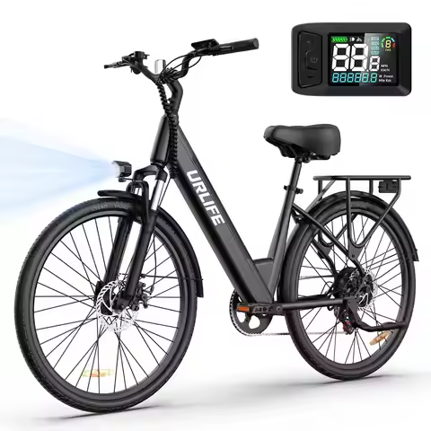 URLIFE E26 Electric Bike for Adults 750W Motor 48V 10.4Ah Removable Battery 7 Speed 80KM Long Range 