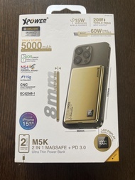 XPower M5K 2-in-1 MagSafe 超薄行動電源 (金色/隨附60W線)