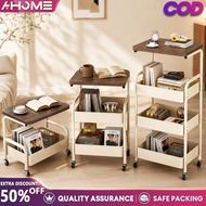 4-Tier Trolley Cart Bedside Table Movable Shelf Coffee Table Portable Sofa Side Table Storage Rack