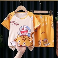 夏季薄款兒童睡衣短袖女孩中大童寶寶女童家居服公主風卡通空調服
