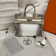 Hermès Birkin 25 喜馬拉雅 兩點鱷魚 銀扣