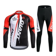 GIANT Bicycle team clothes long-sleeve cycling Jerseys long trousers set ,breathable qui dry  cycling suit