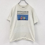 古著 Nickeldeon 短袖人物印花 T 卹，海綿寶寶，白色，M 碼