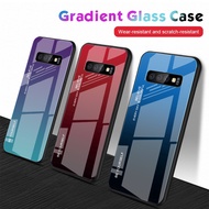 Samsung Galaxy S10 S9 S8 Plus S10e Case Gradient Tempered Glass Hard Phone Cover