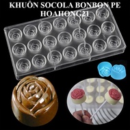 Bonbon PE plastic chocolate mold Red box 21 ROSE (AKSHOPCAMLE 2417.030)