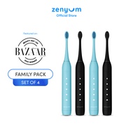 Zenyum Sonic Set of 4 Electric Toothbrushes 2.0 - Black/White/Pink/Green/Blue - Rechargeable with 3