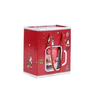 Gift Set Mug Glass Spoon Plate Christmas Plate 25cm Series Santa Snowman Christmas Mica Box Suitcase