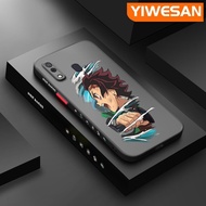 YIWESAN สำหรับ Samsung Galaxy A30 A20 M20 Case Thin Frosted Hard Side สแควร์ Edge กันกระแทกโทรศัพท์กรณีแฟชั่น Cool Boy ใหม่รูปแบบซิลิโคน Full Cover ป้องกัน Softcase