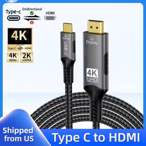 4K@60Hz USB Type C to HDMI 2.0 Cable 10FT, 4K HDR Video & Audio Sync, Thunderbolt 3/4 to HDMI Adapte