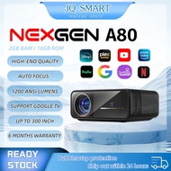 NexGen A80 4K Projector HIGH Quality Android 11 with Dual WIFi Band Auto Focus