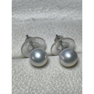Original Akoya Pearl White Gold Earrings 7-8mm Pearl Earring Earrings for Women