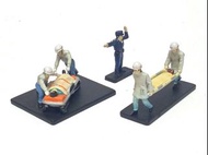 Jun 2026 七個人仔全新品1/64最新優惠All $90！救護員 傷者 擔架床 交警 交通 指揮 警察 人偶公仔人型人仔！itrea 合火車場景救傷車微影微型 城市 微玩 實景 模型展覽擺設。1