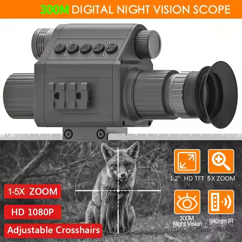 COMS Imaging Night Vision Sights, AI 5x, Built-in Crosshair, Infrared Visible 300 Meters/Fishing/Cam