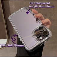 IPhone case HD acrylic high quality hard case clear space case metal button protection shockproof ca