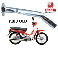 MANIFOLD EXHAUST PIPE YAMAHA Y100 OLD CHROME YAMAHA Y100 NEW BLACK PIPE EXHAUST MANIFOLD