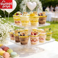 150/200Pcs Gold Rimmed 9OZ Disposable Plastic Cups Elegant Dessert Mousse Cups For Wedding Birthday