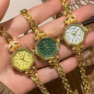COD Free Shipping agete Vintage Small Gold Watch Octagonal Mini Dial Antique Style Quartz Wristwatch
