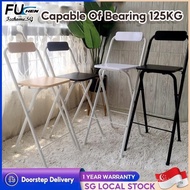 FUCHEN Bar Stool Foldable High Chair Iron Bar Chair Home Dining Chair Deck Chair FXSP EZ0S