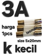 Fuse 3A 3 a Ampere Pius Fiuse Fuse Small Glass Fuse 5X20 Mm 3 a 3 Ampere Ampere 5Mm X 20Mm Ac 220V 2