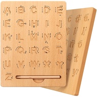 Montessori Toys Writing Practice Alphabet Tracing Board Abc Doublesided Alphabet Tracing Tool Wooden