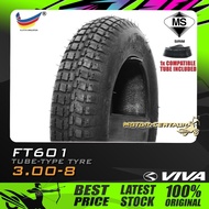 TAYAR KOMBO KERETA SORONG VIVA WHEELBARROW TYRE FT601 3.00-8 WITH ORS TUBE 300-8 (13x3)