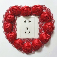 Switch Cover Modern Simple Single Double Open Creative Switch Sticker Cute Decorative Fabric Lace Eu