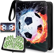 Football Card Binder, 4 Pocket Card Collections Album, Trading Card Binder Fit 400 Cards With 50 Rem